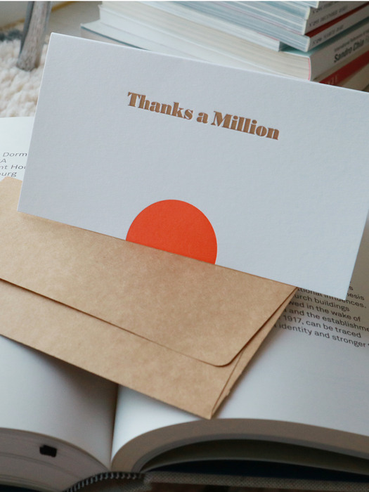 Thanks million 땡스 밀리언 레터프레스 롱 카드