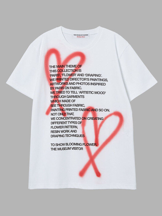 THEMUSEUMVISITOR더뮤지엄비지터]Heart Sprayed T-Shirts