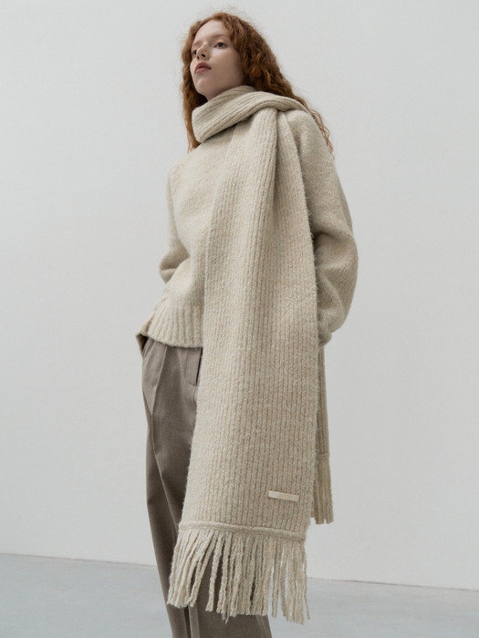 Alpaca Saddle Sweater [Cream]