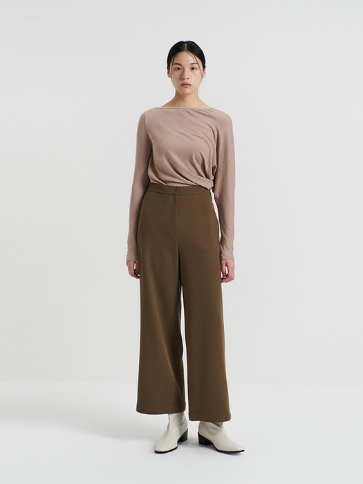 WOOL BANDING PANTS (BROWN)