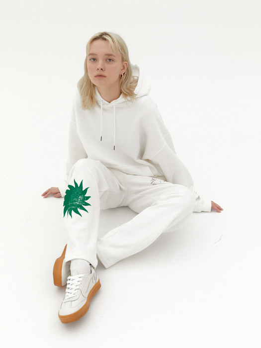 Green Fortune Trackpants White