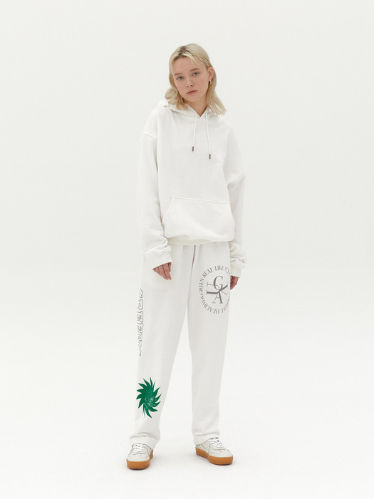 Green Fortune Trackpants White