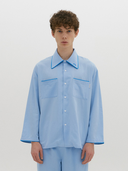 (Men) Essential PJ Shirts Light Blue