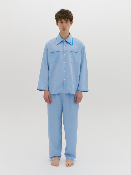 (Men) Essential PJ Shirts Light Blue