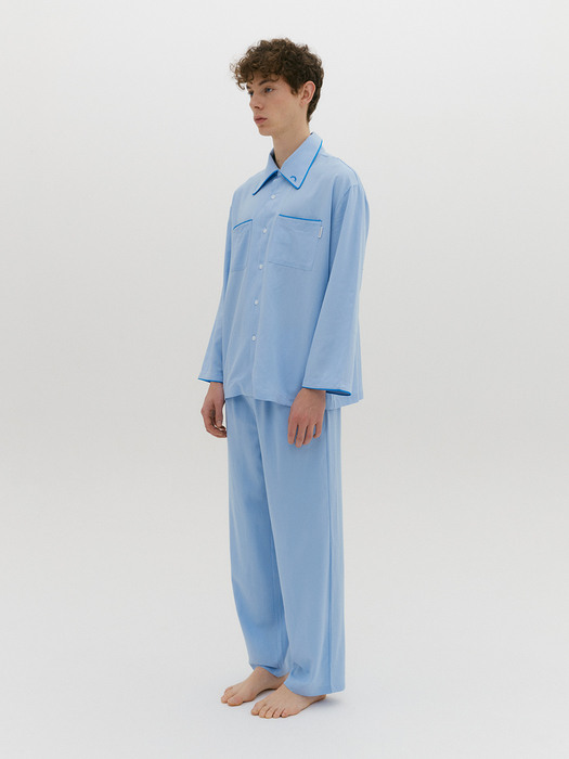 (Men) Essential PJ Shirts Light Blue