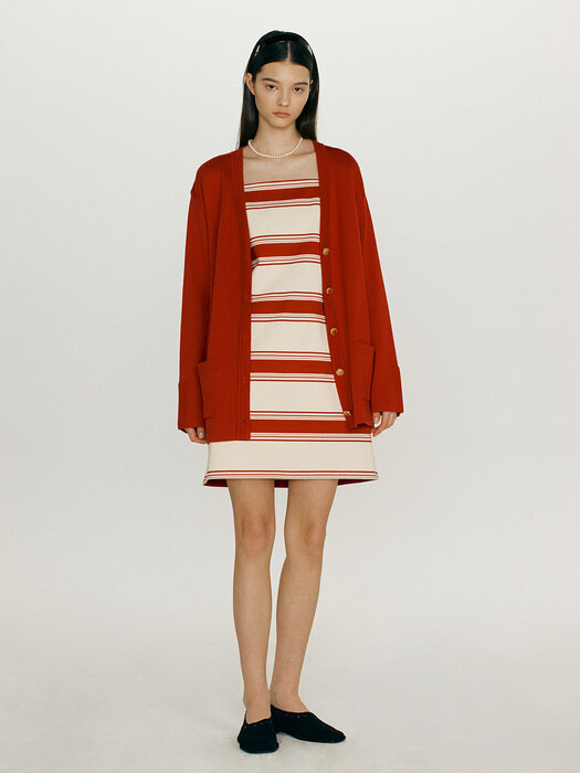 SANDY Striped dress (Red)