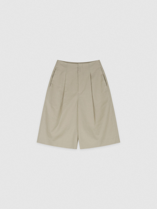 half wide pants (beige)