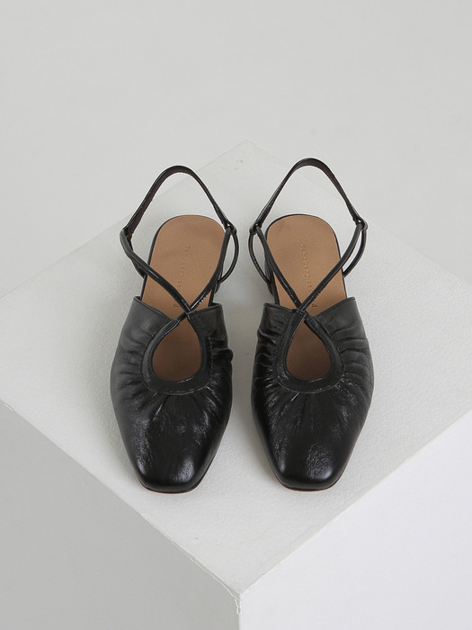 French ballet shoes Glossy Black