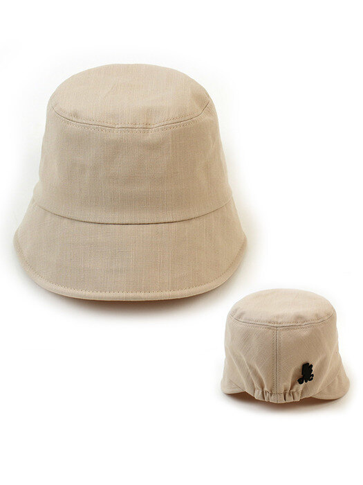 Linen Backopen Beige Drop Bucket Hat 버킷햇