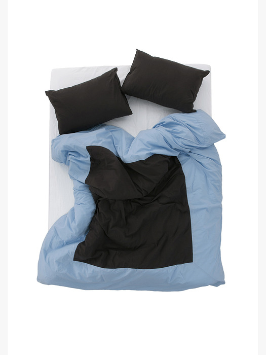 Island duvet cover - skyblue/black