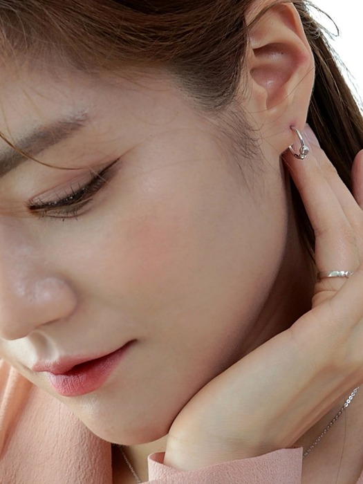 핑크오팔 링 귀걸이 Pink opal ring earring