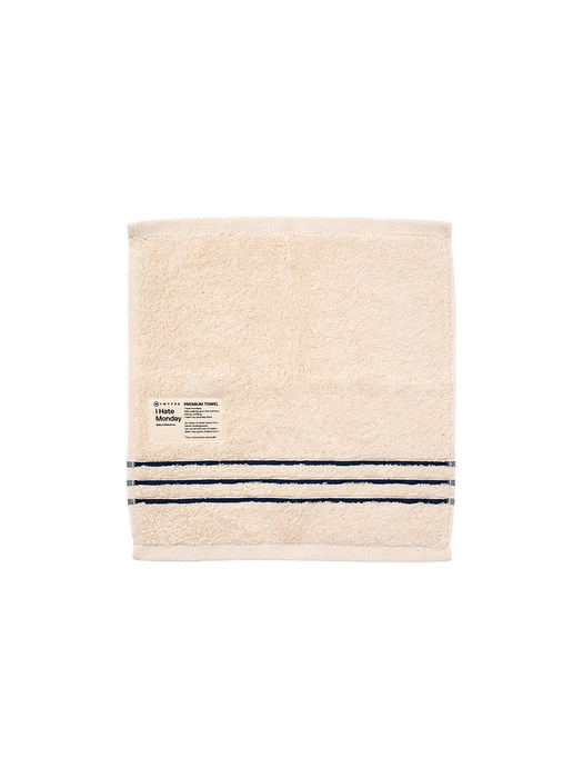 I Hate Monday Natural Hand Towel Navy
