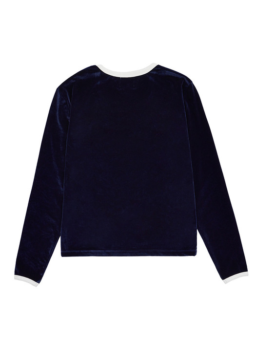 W VELOUR RINGER LONG SLEEVE dark navy