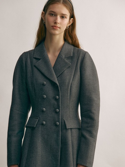 [N]HACKNEY Volume sleeve coat dress (Charcoal gray)