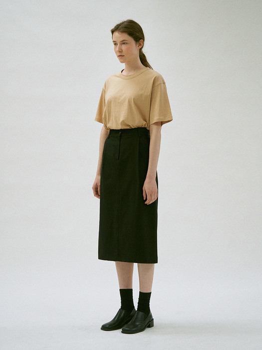 Aube Slash Cotton Skirt (Black)