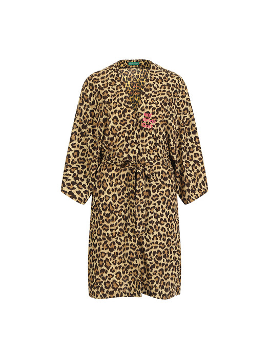  leopard print shower gown_brown