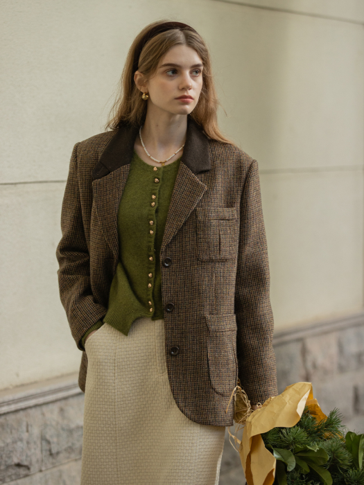 BROOKE wool classic jacket_BROWN