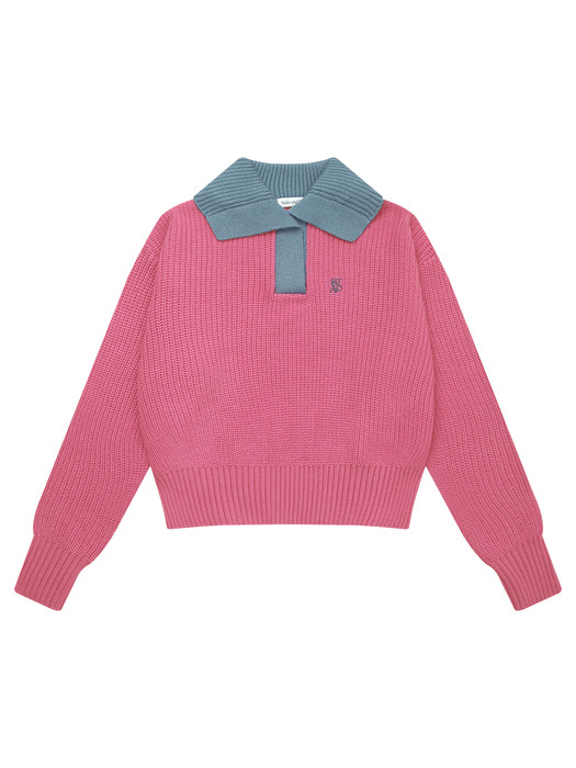 Monceau Open Collar Knit_Pink