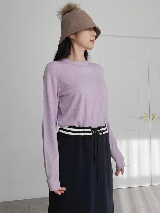 미드나잇 퍼플- 믹스니트 스포티 원피스 Purple Midnight Knit dress