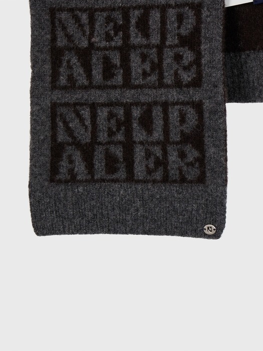  neu jacquard letter muffler - grey