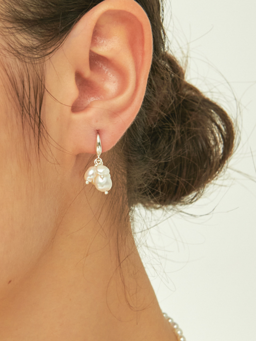Fresh-water-pearl Frutto Silver Earring Ie301 [Silver]