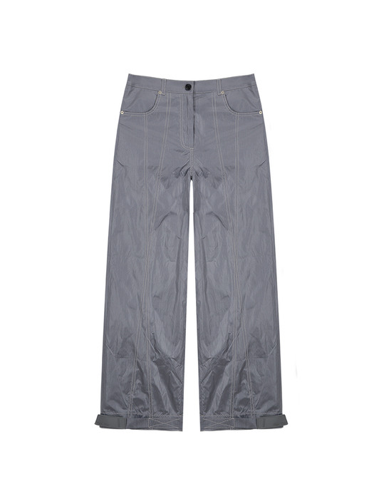 STITCH DETAILED TRUCKER PANTS IN GREY