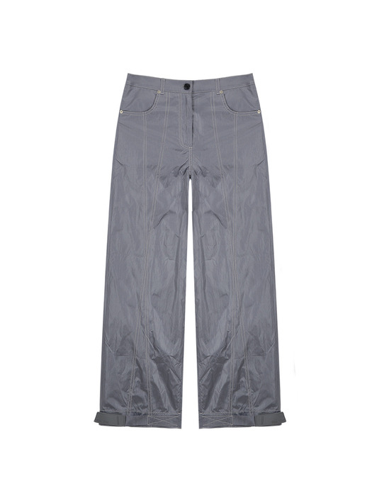 STITCH DETAILED TRUCKER PANTS IN GREY