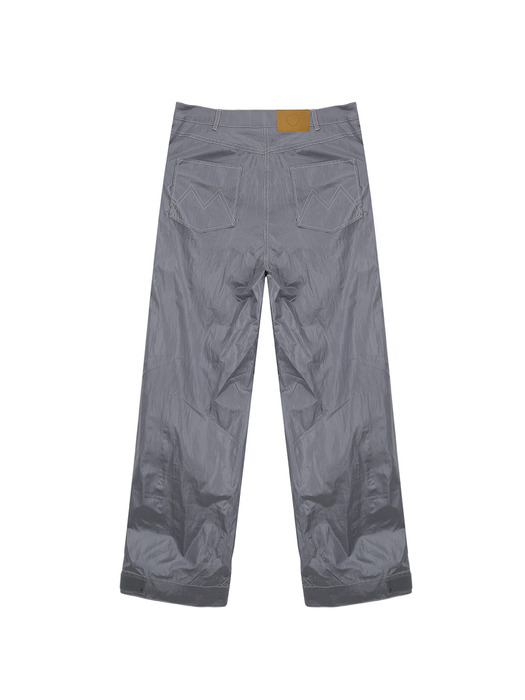 STITCH DETAILED TRUCKER PANTS IN GREY