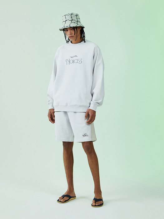 노이스]HEAVY SUPIMA LOGO SWEATSHIRT_BRIGHT GRAY