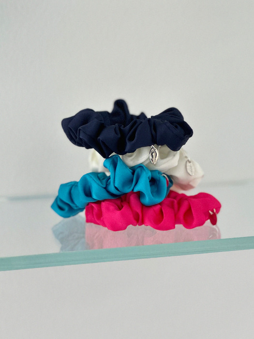 [1+1] mini satin scrunchie - 4color