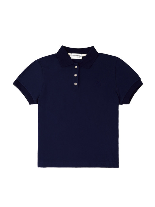 Stretch Cotton Polo Shirt (Navy)