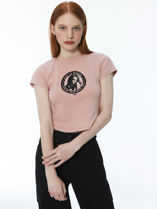 Hard rock crop t-shirt 003 Pink