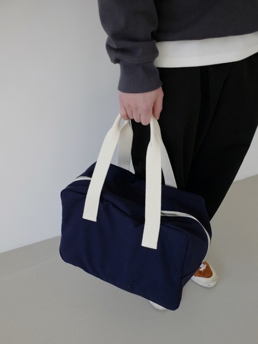 Canvas Boston Bag (Navy/S,M,L)