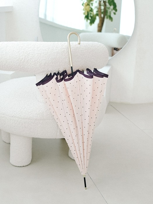 Wpc.우산 살대16개 튼튼한 핀도트 장우산 3923-06-001