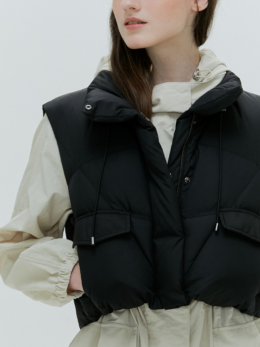 OBLIQUE QUILTING GOOSE DOWN VEST [4COLORS]