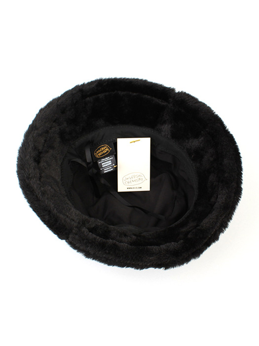 Fur Black Bucket Hat 버킷햇