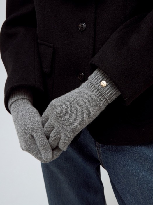 [선물포장] wool knit gloves - gray