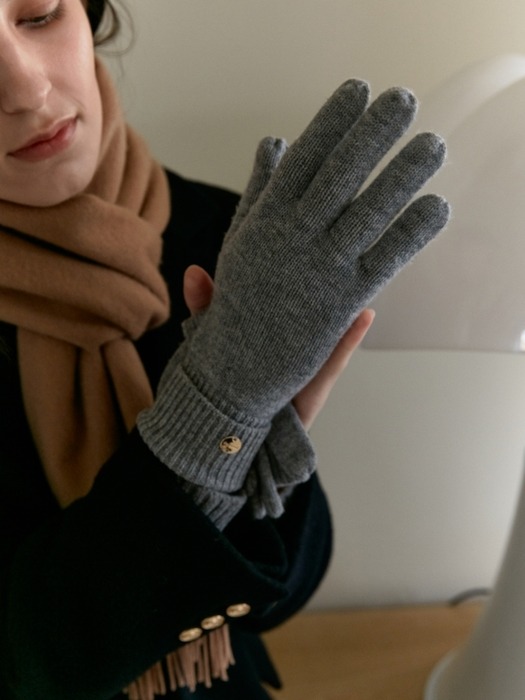 [선물포장] wool knit gloves - gray