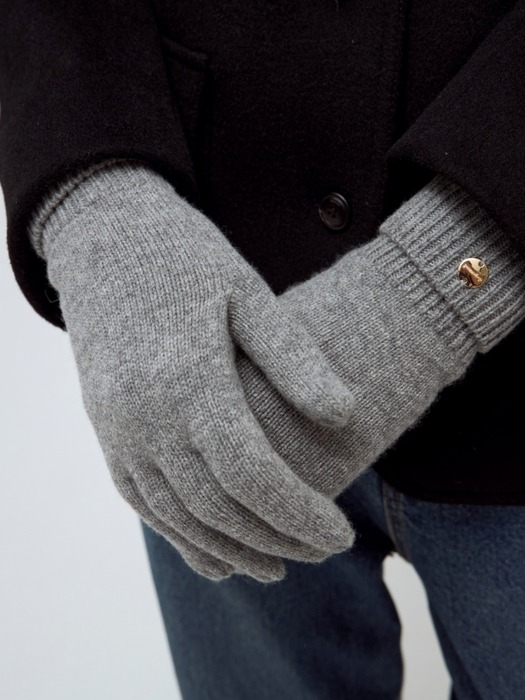 [선물포장] wool knit gloves - gray