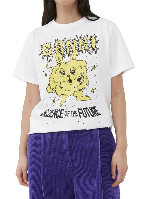 YELLOW RELAXED BUNNY T-SHIRT T3637 151 BRIGHT WHITE
