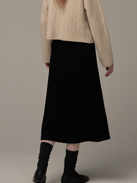 Boucle bell line skirt - Black