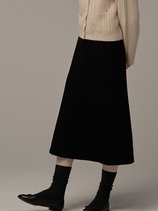 Boucle bell line skirt - Black