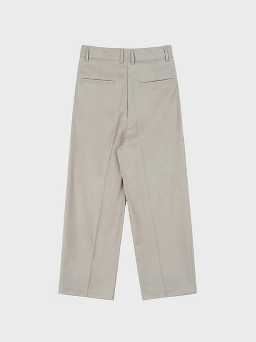 WOOL WIDE NAPPING SLACKS_BEIGE