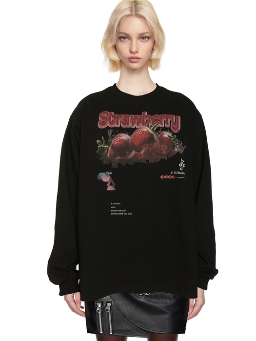 Ep.6 Long sleeve T-shirts Black top No.2 (3 strawberry)