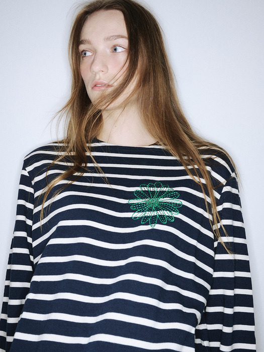 TSHIRT LONG SLEEVE STRIPE_NAVY GREEN