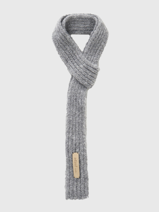 Thin long tie muffler - grey