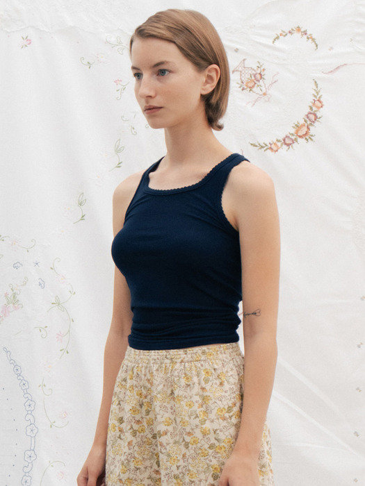 Via Simple lace sleeveless (Navy)