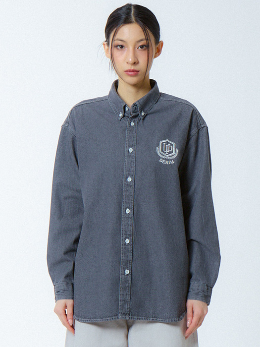 로고 데님셔츠 그레이_LOGO DENIM SHIRTS GRAY