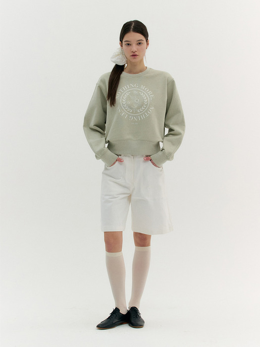 FLOWER ROUND SWEATSHIRT (natural green)