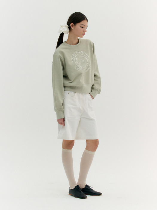 FLOWER ROUND SWEATSHIRT (natural green)